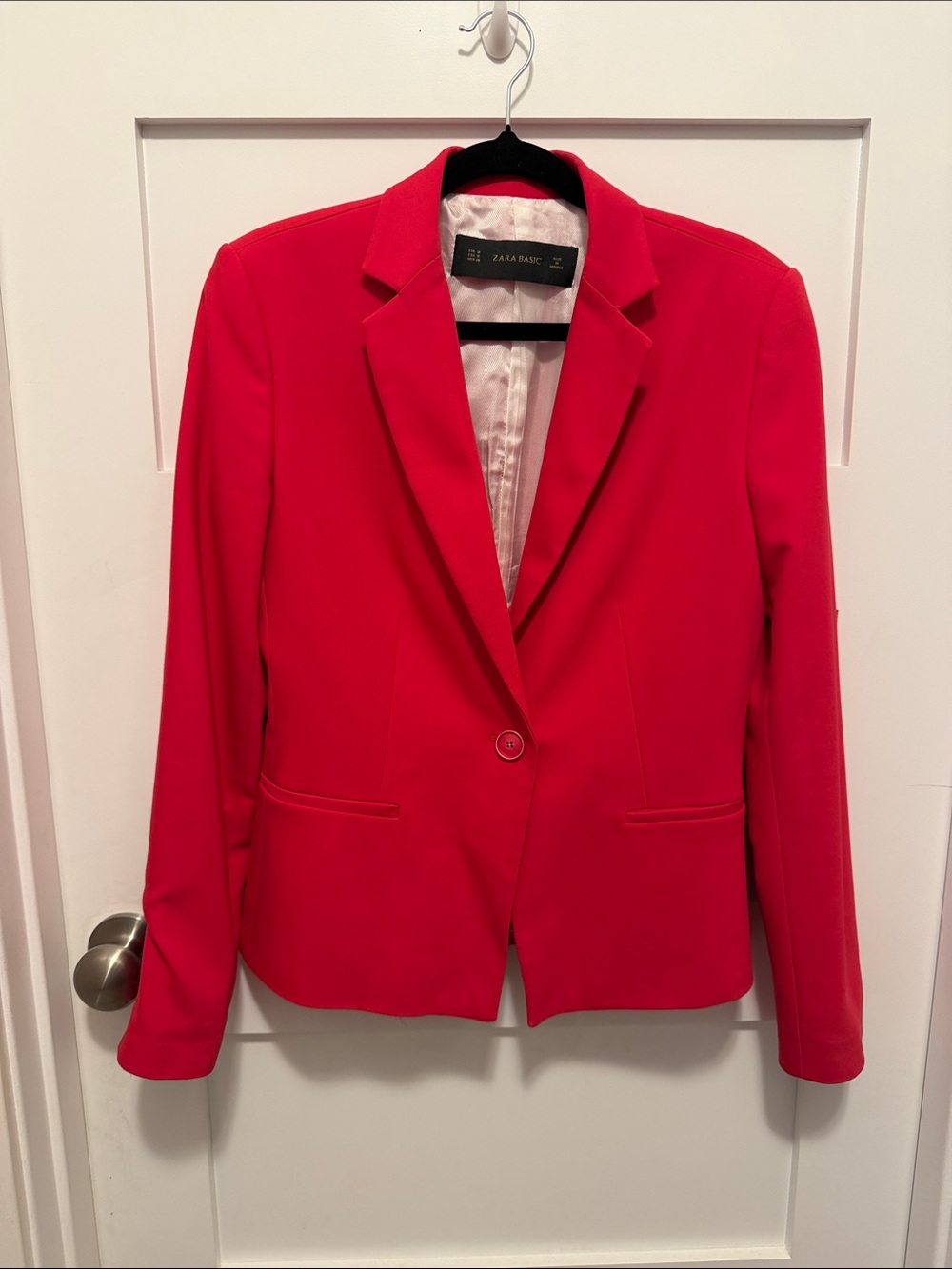 Zara Pink Single-Button Tailored Blazer